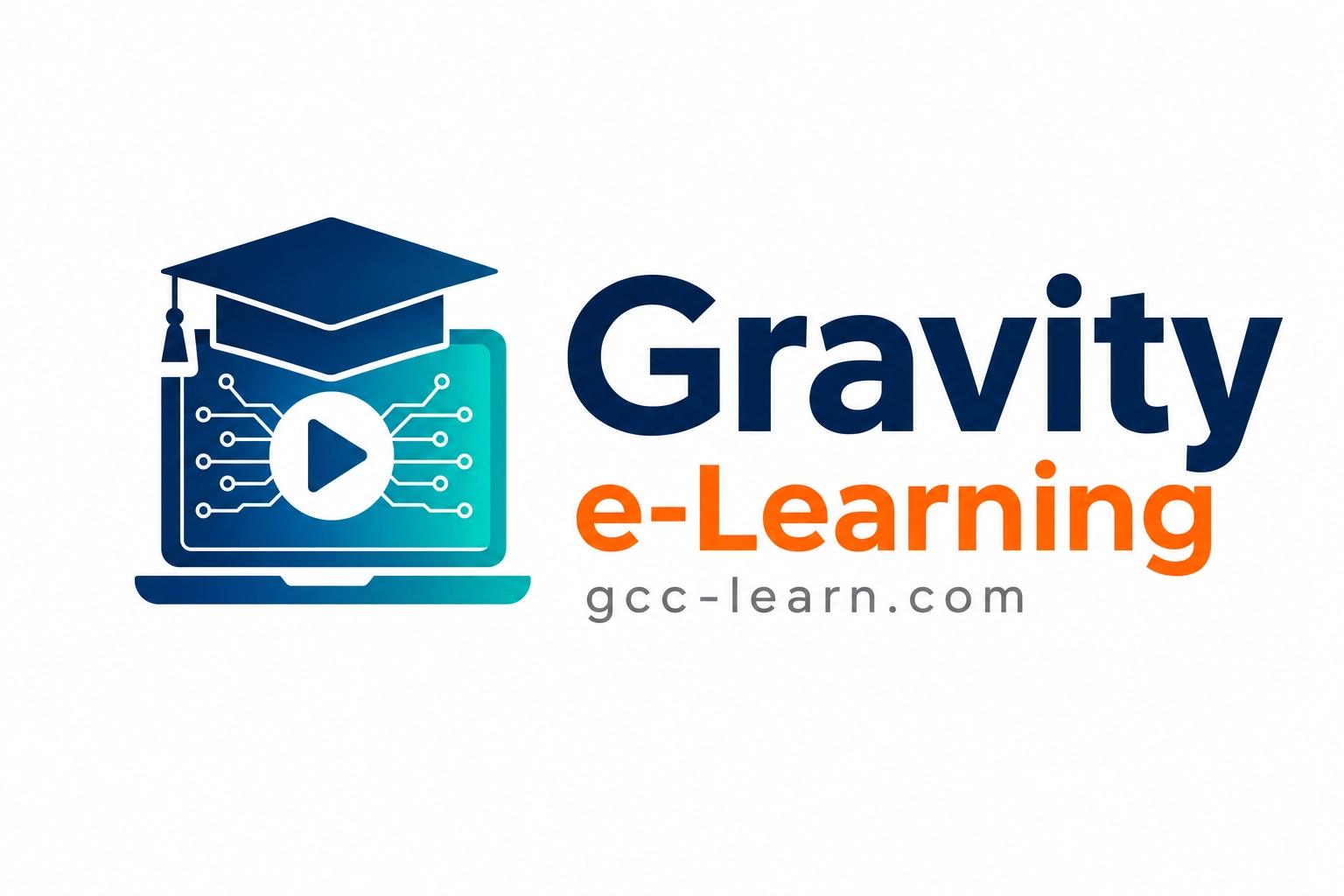 Gravity E-Learning Logo Blue Orange